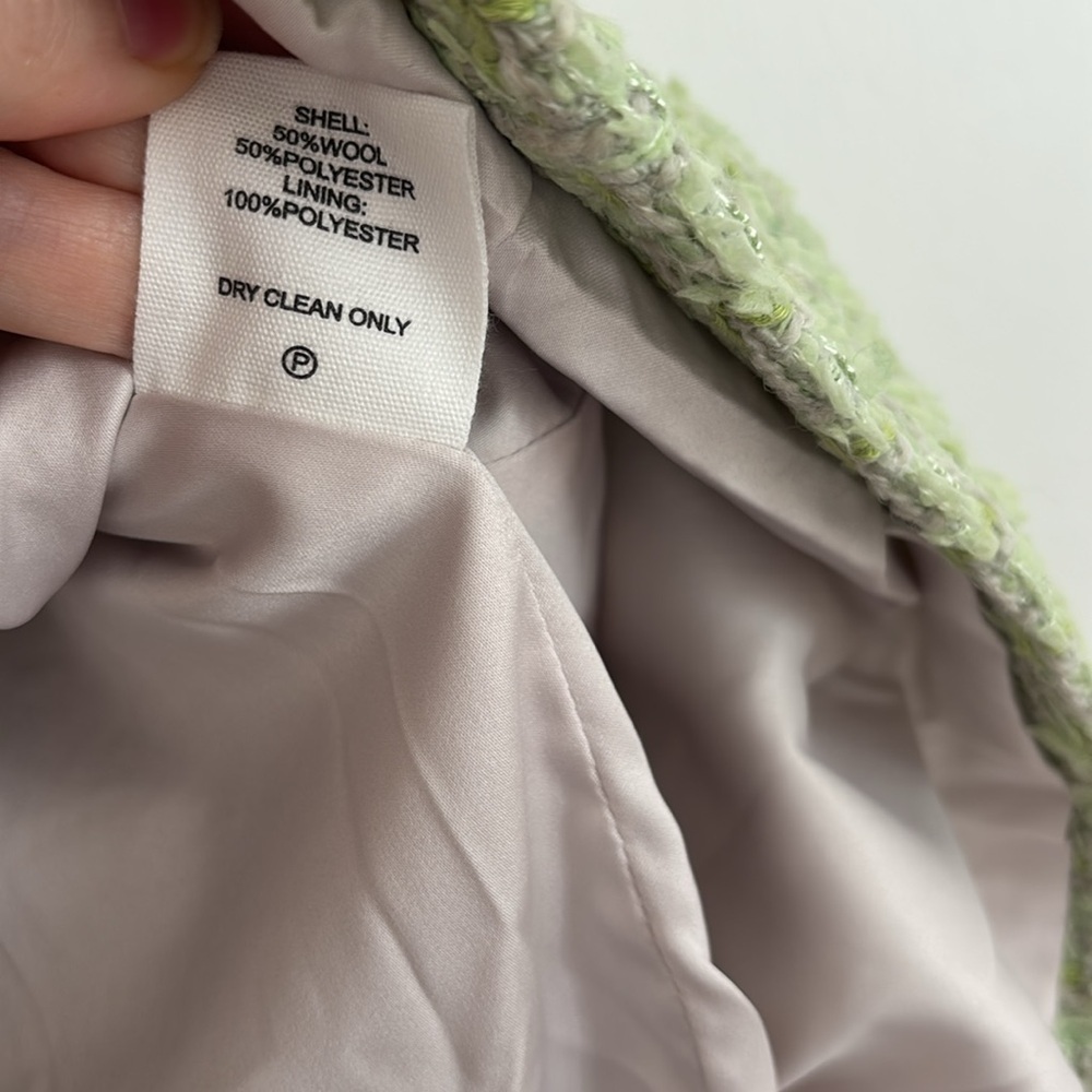 Rumored Light Green Tweed Mini Dress - Picture 8 of 9